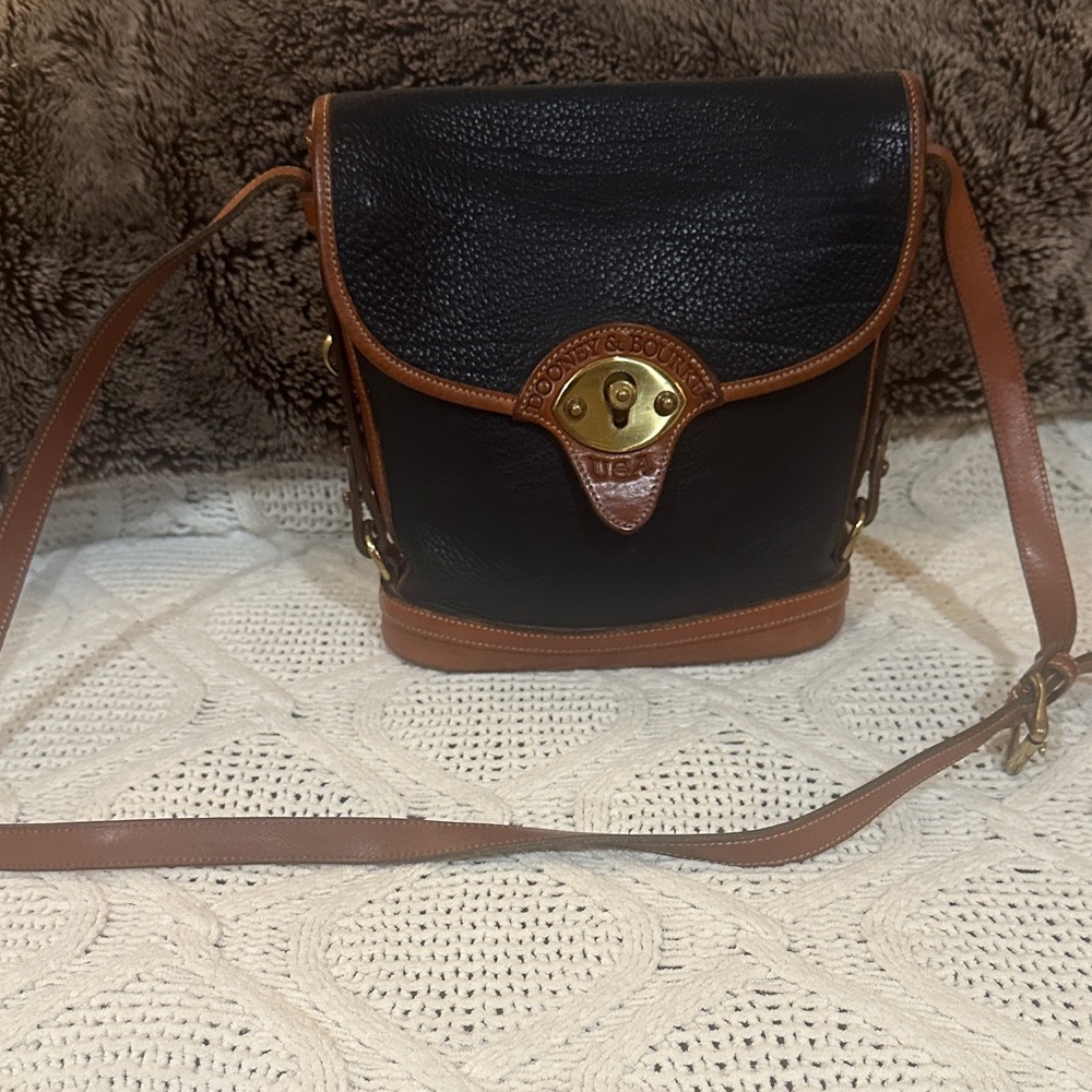 Dooney & Bourke Black and Brown Leather Satchel